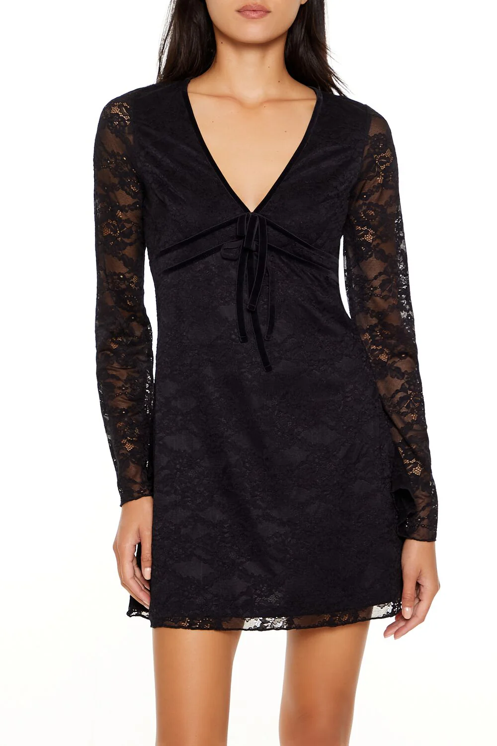 Lace Bow Mini Dress - Image 2
