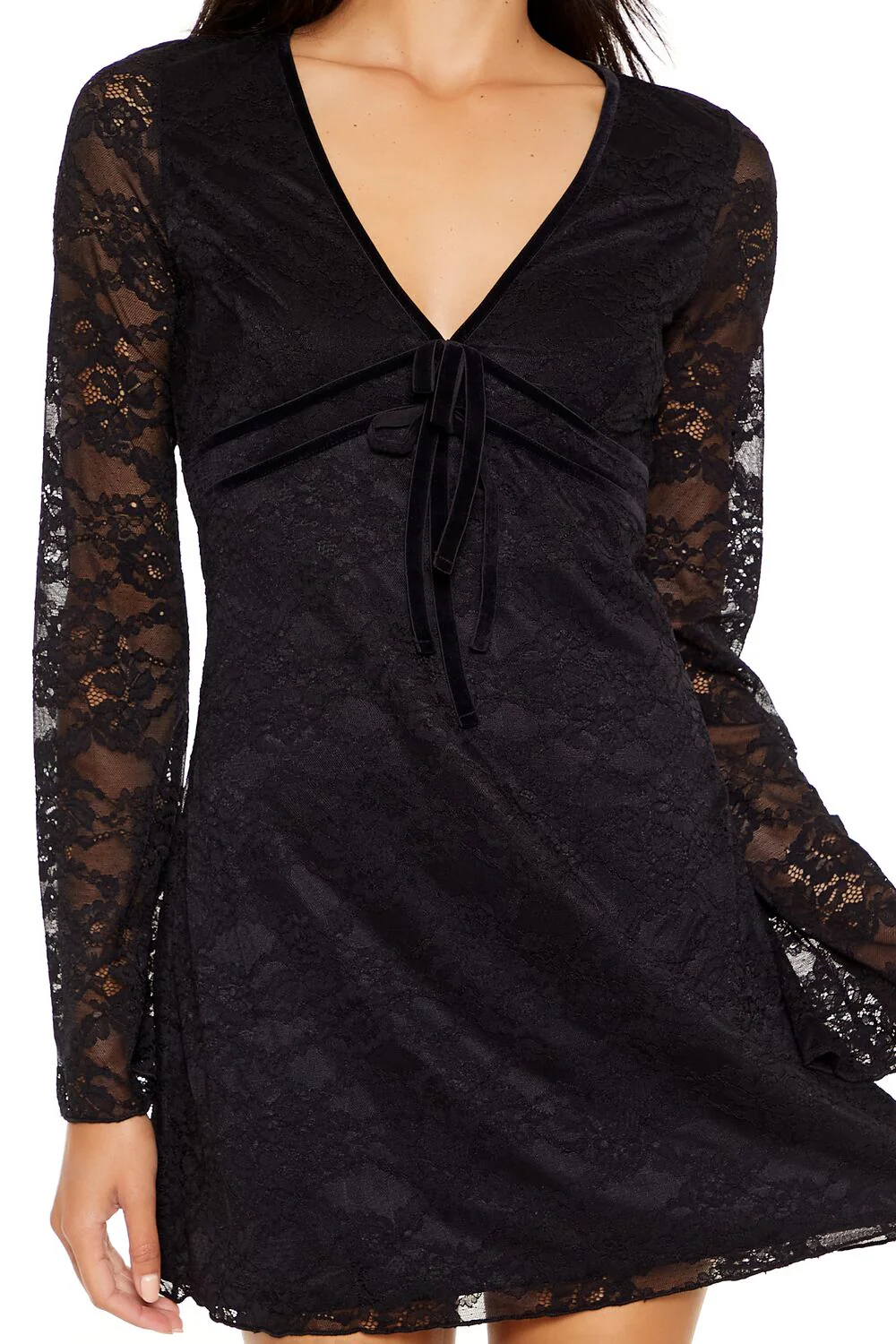 Lace Bow Mini Dress - Image 5