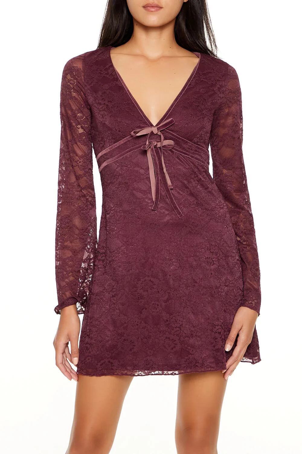 Lace Bow Mini Dress - Image 7
