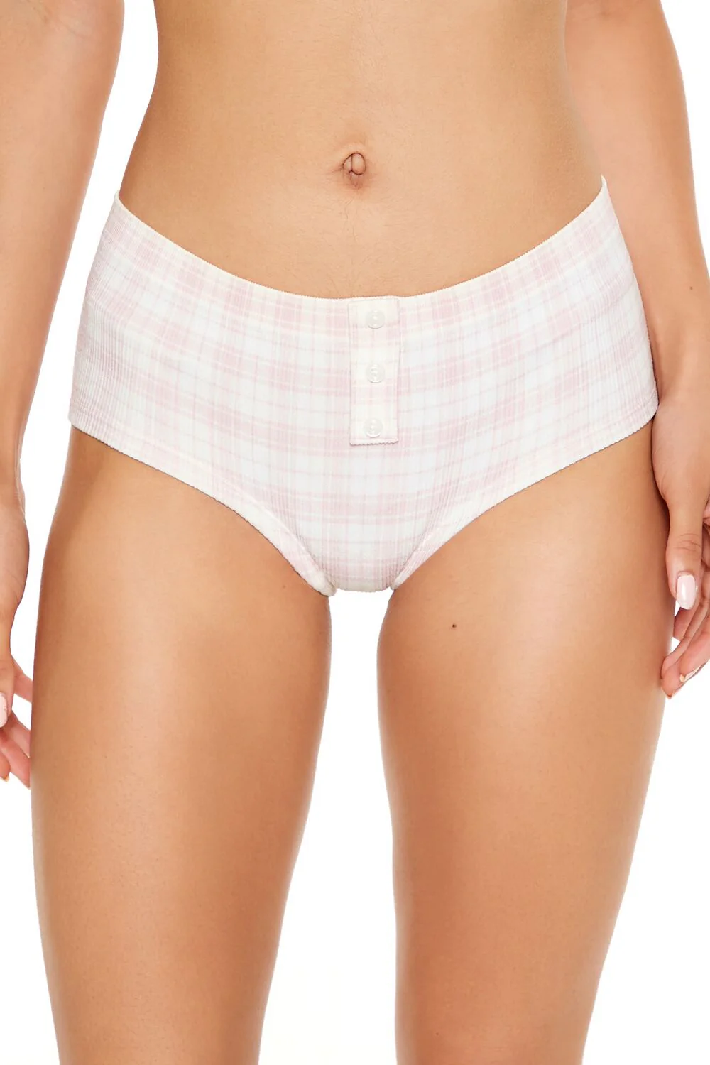 Seamless Plaid Bow Shortie Panties - Image 2