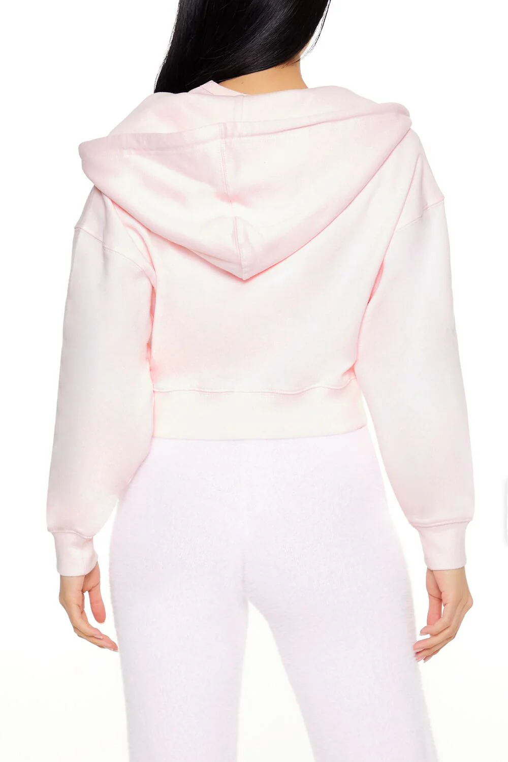 French Terry Cropped Zip-Up Hoodie - Image 5