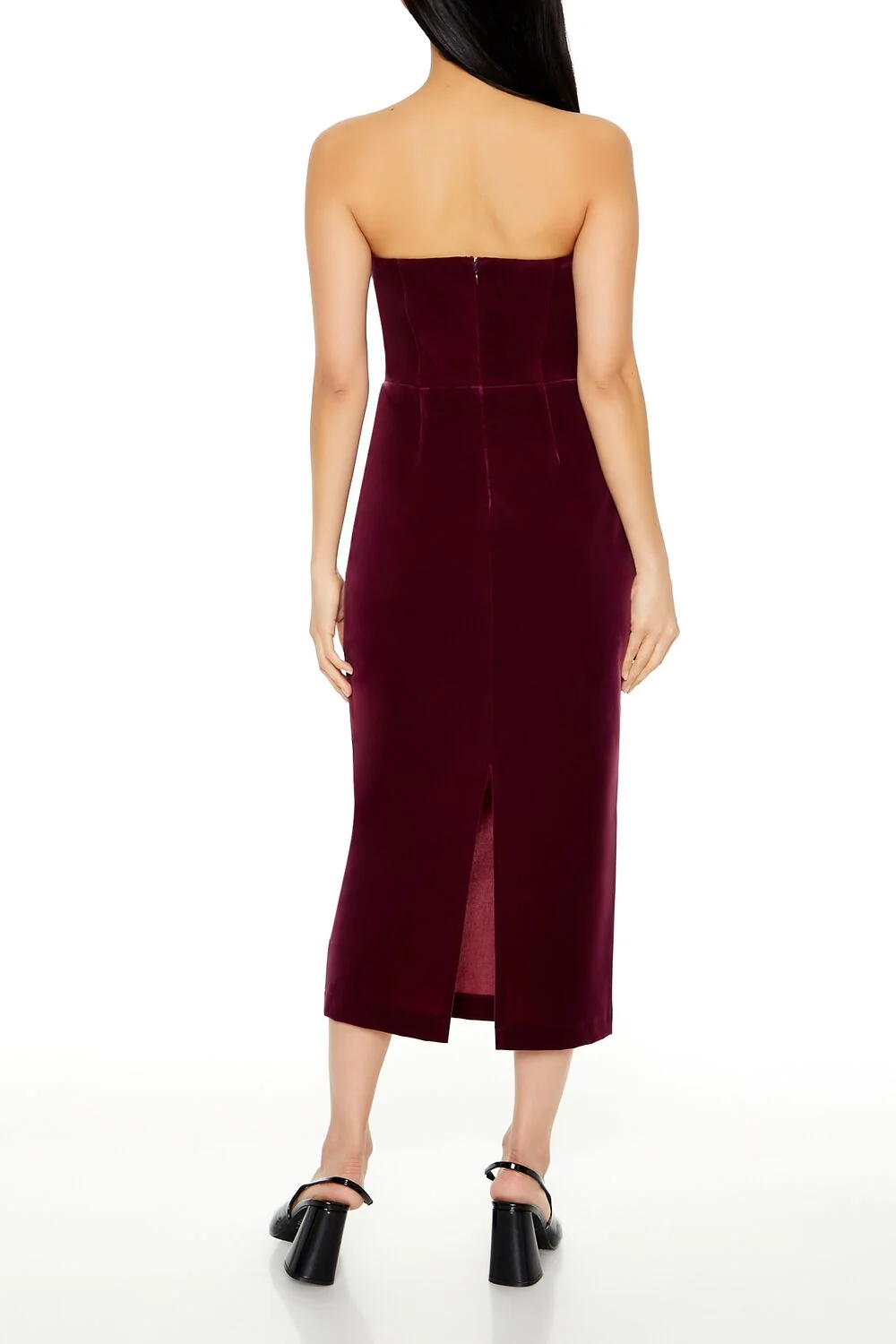 Velvet Sweetheart Midi Tube Dress - Image 4