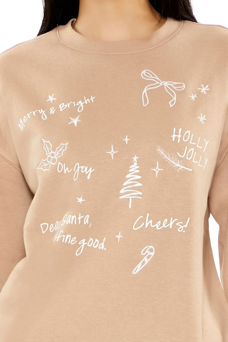 Christmas Doodle Fleece Pullover - Image 3