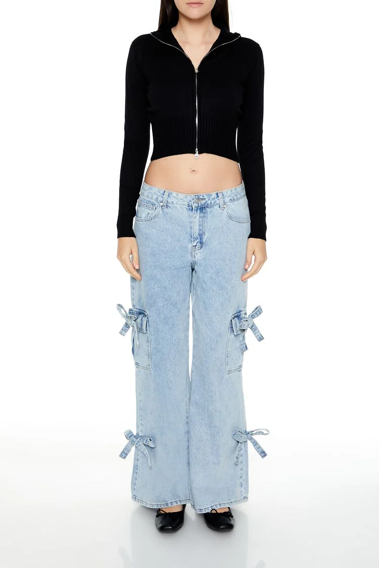 Cropped Zip-Up Sweater - Image 2