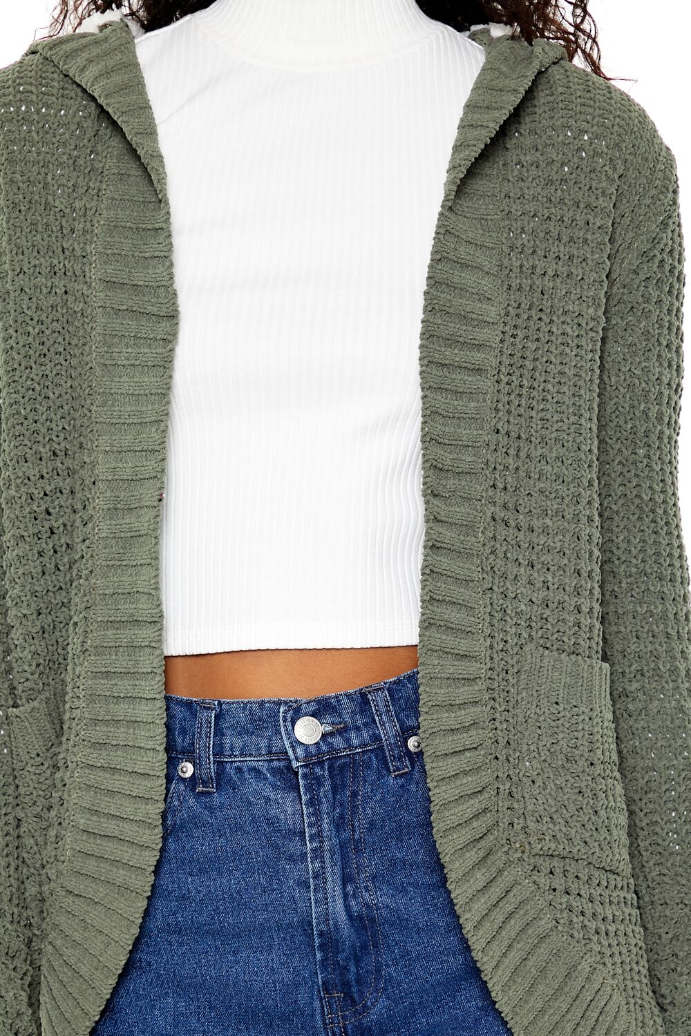 Hooded Open-Front Cardigan Sweater - Image 3