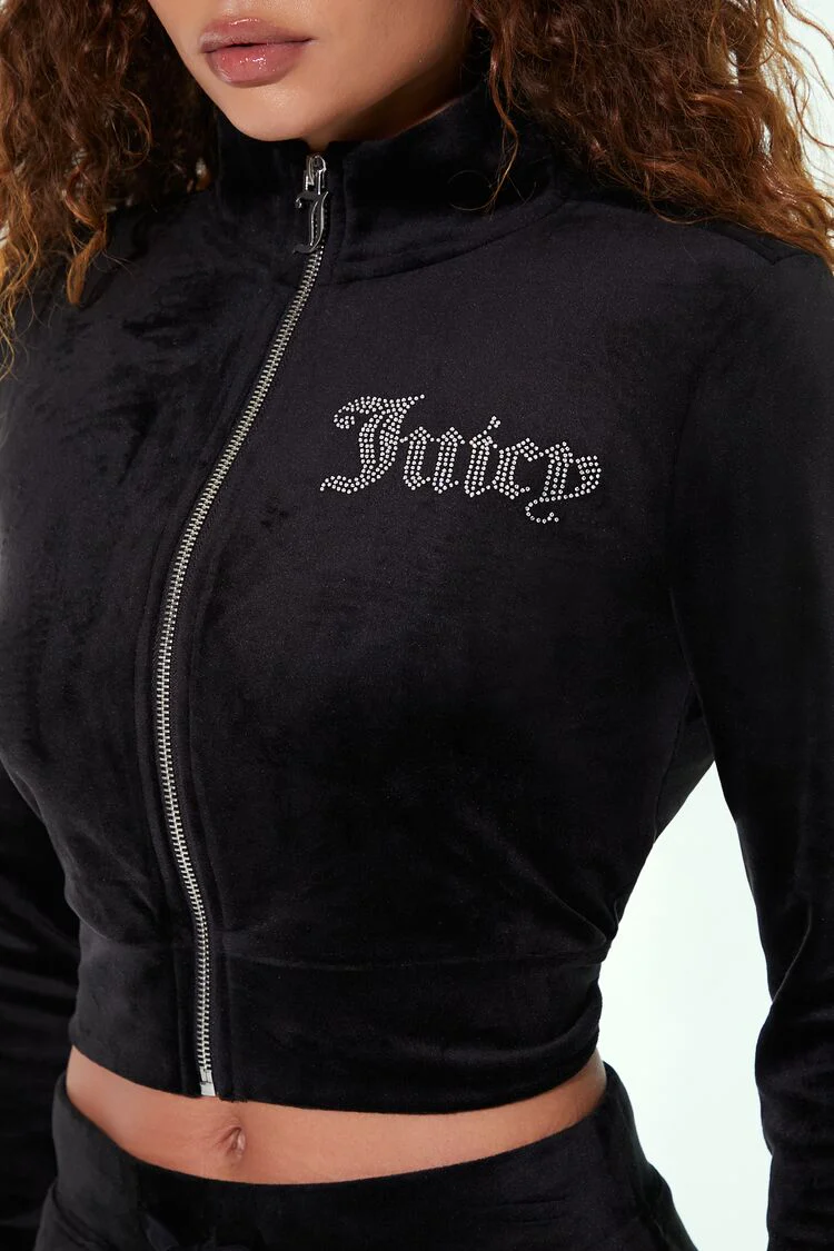 Juicy Couture Rhinestone Zip-Up Hoodie - Image 3