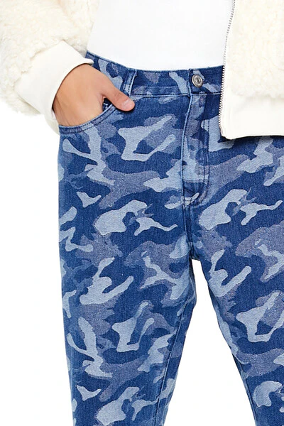 Camo Mid-Rise Straight Jeans - Image 5