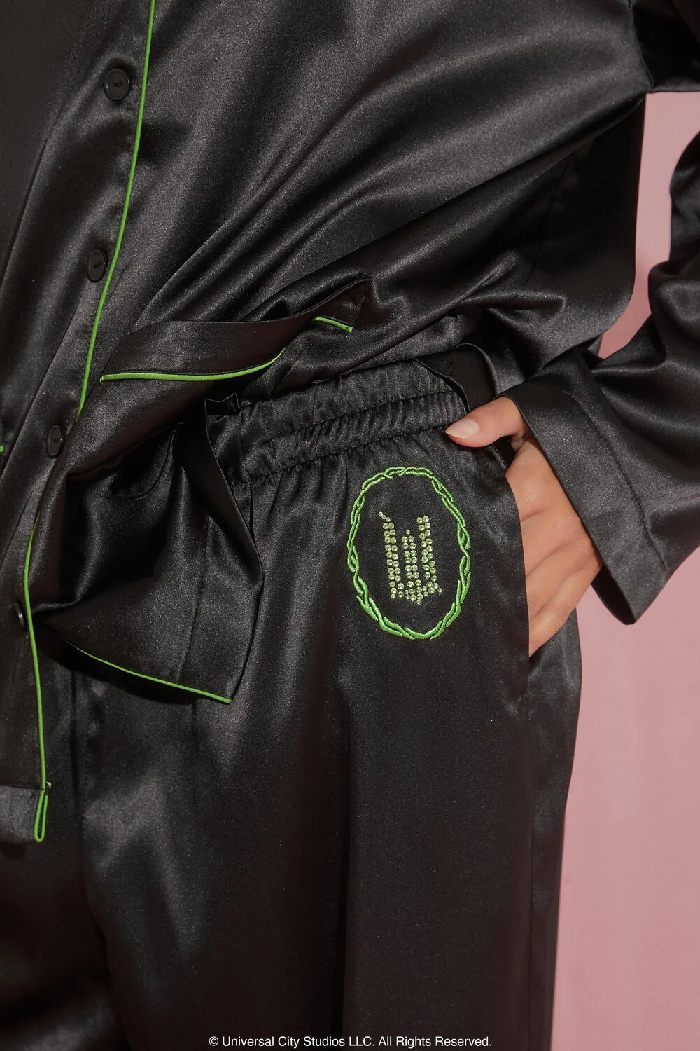 Wicked Satin Pajama Shirt & Shorts Set - Image 7