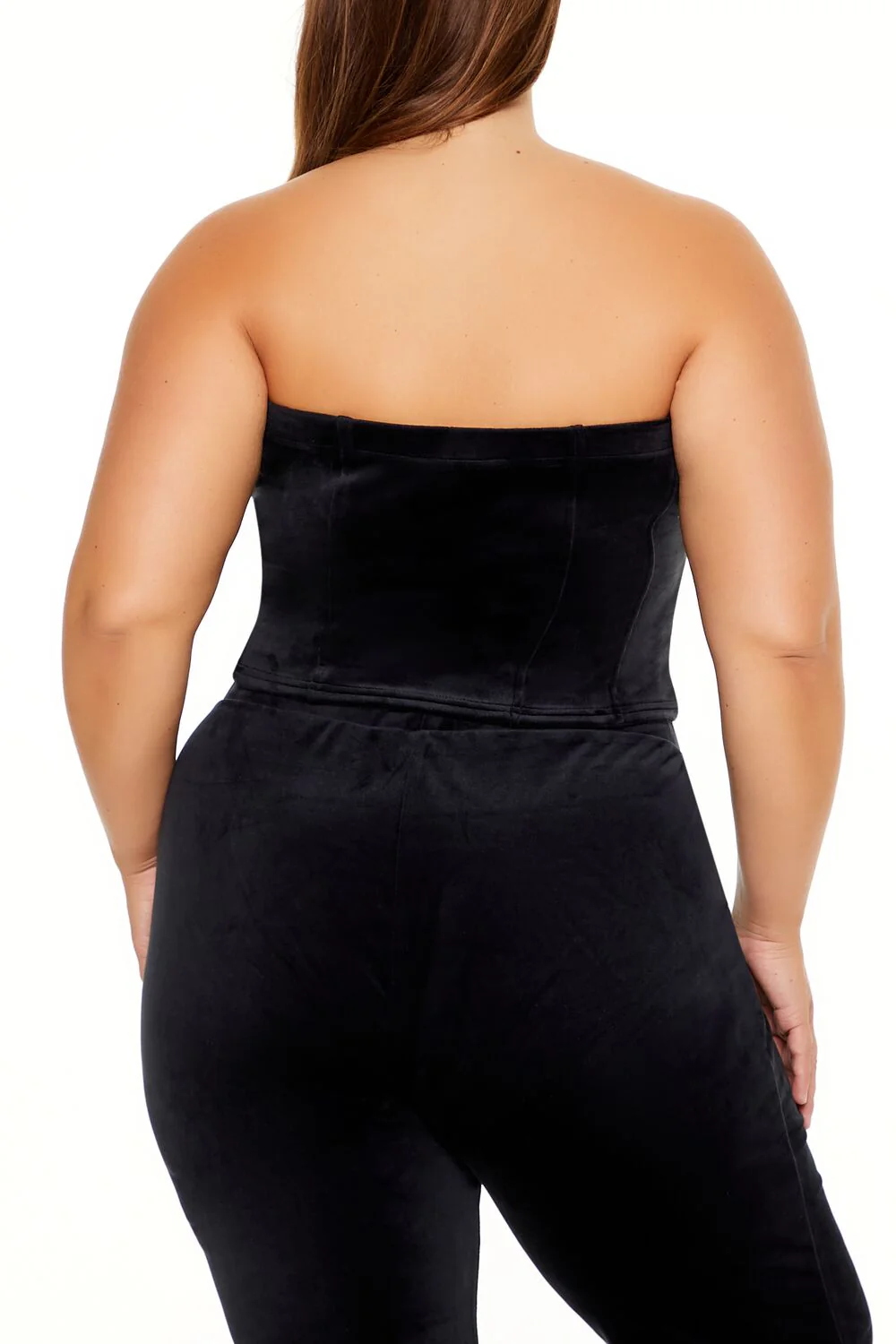 Plus Size Velour Cropped Tube Top - Image 10