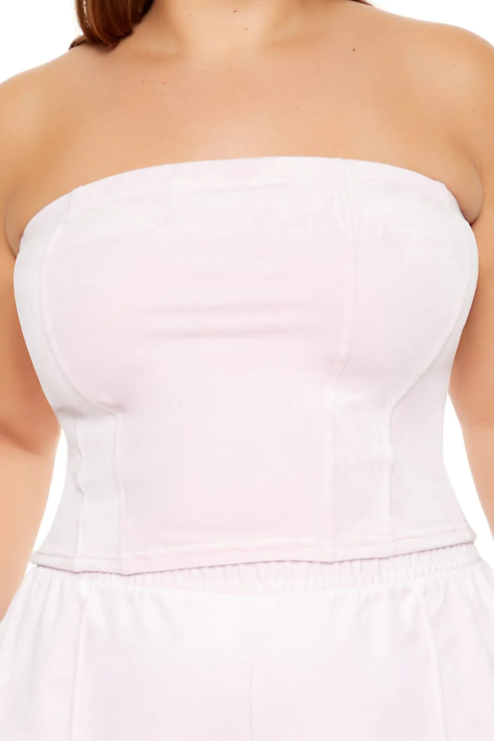 Plus Size Velour Cropped Tube Top - Image 3
