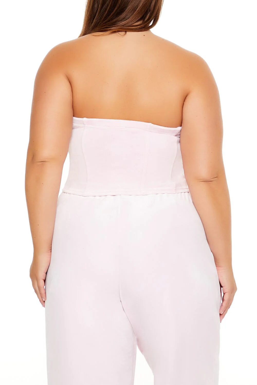 Plus Size Velour Cropped Tube Top - Image 5