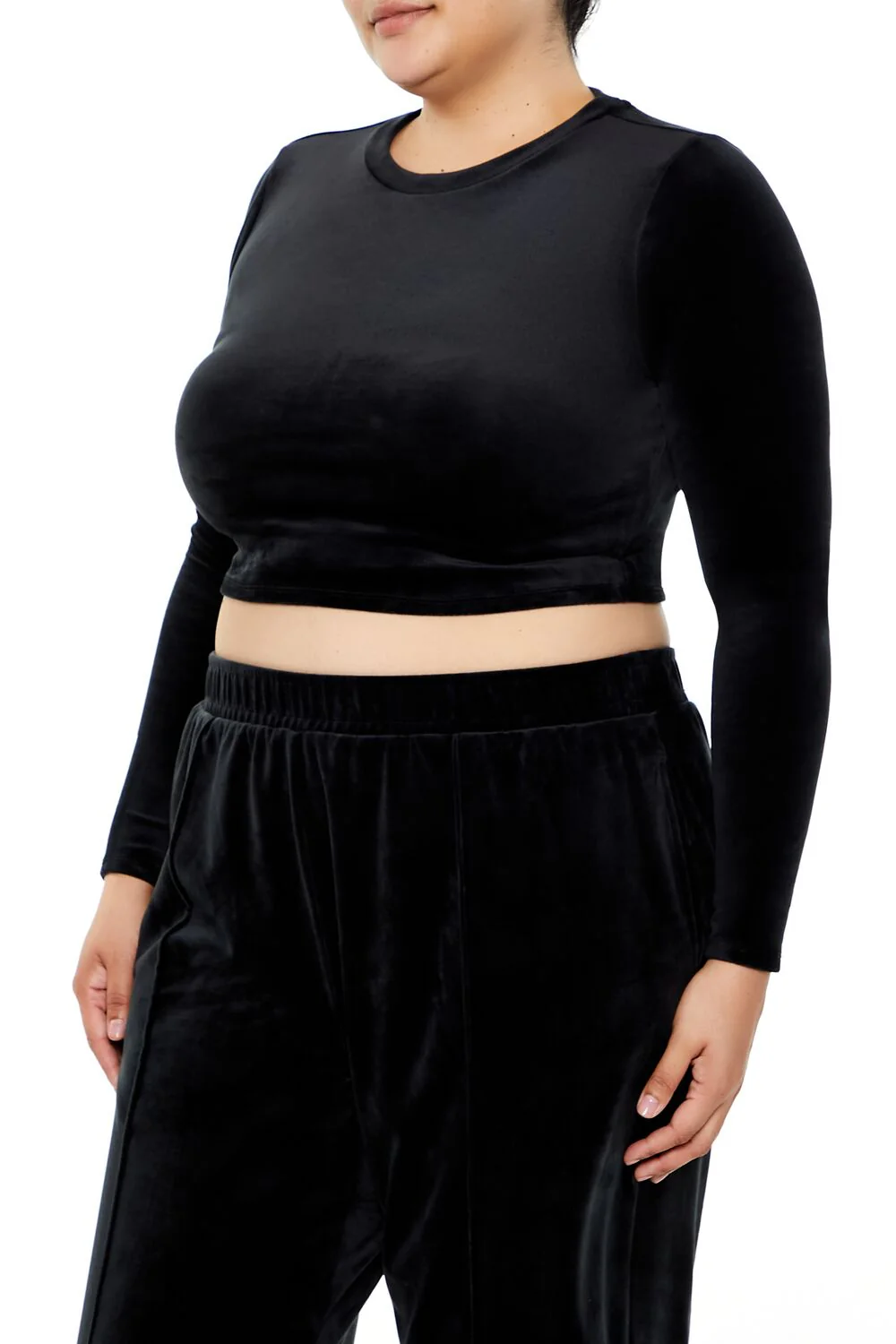 Plus Size Velour Crop Top - Image 4