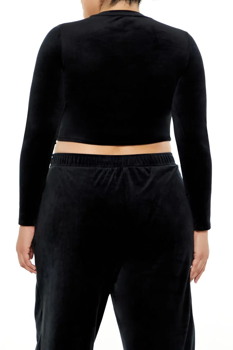 Plus Size Velour Crop Top - Image 5