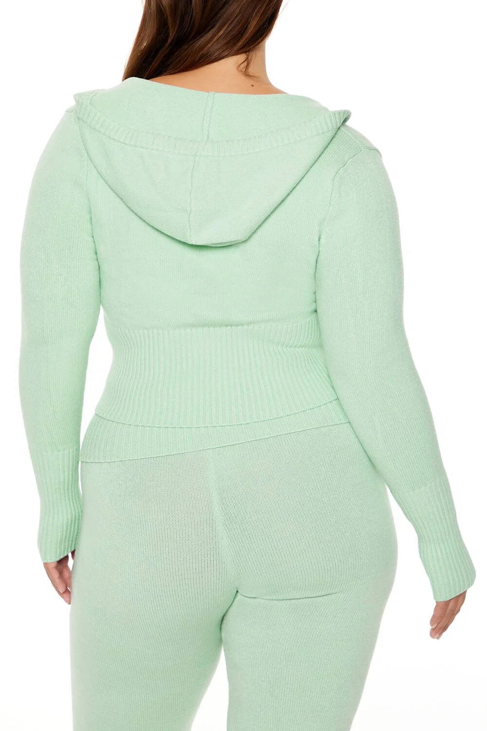 Plus Size Zip-Up Hooded Sweater - Image 5
