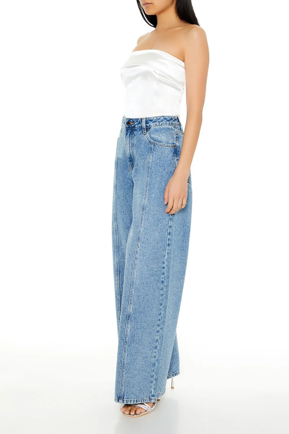 Rhinestone High-Rise Jeans - Image 3