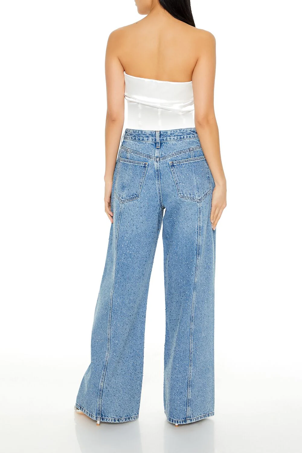 Rhinestone High-Rise Jeans - Image 4