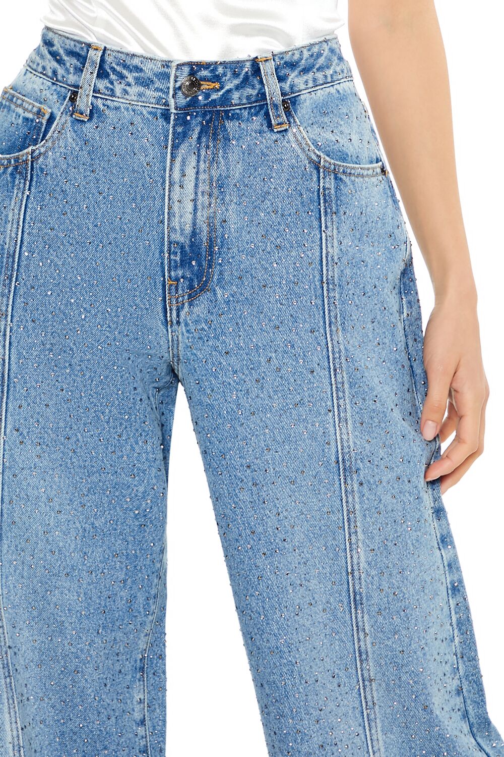 Rhinestone High-Rise Jeans - Image 5