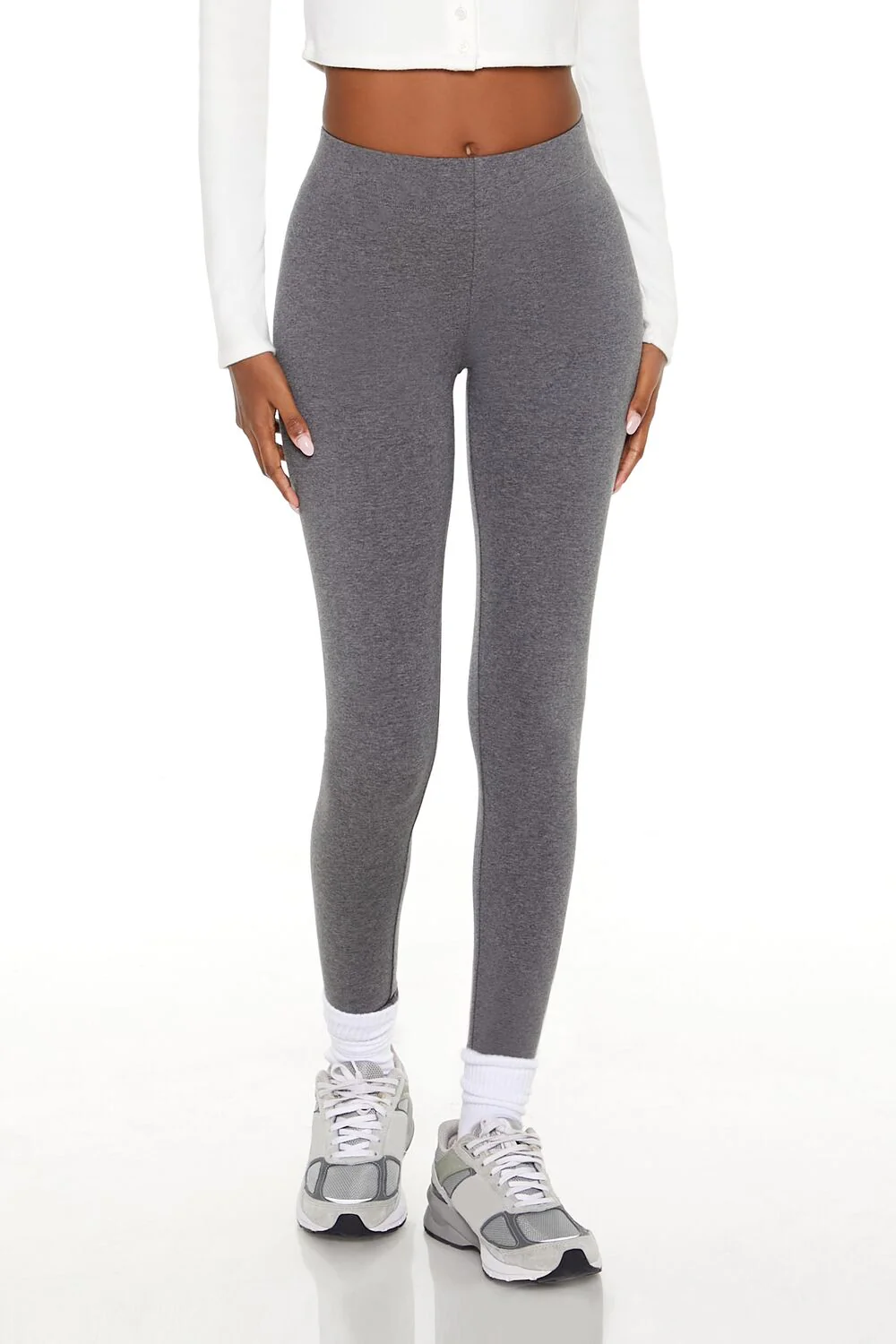 Heathered Mid-Rise Leggings - Image 2