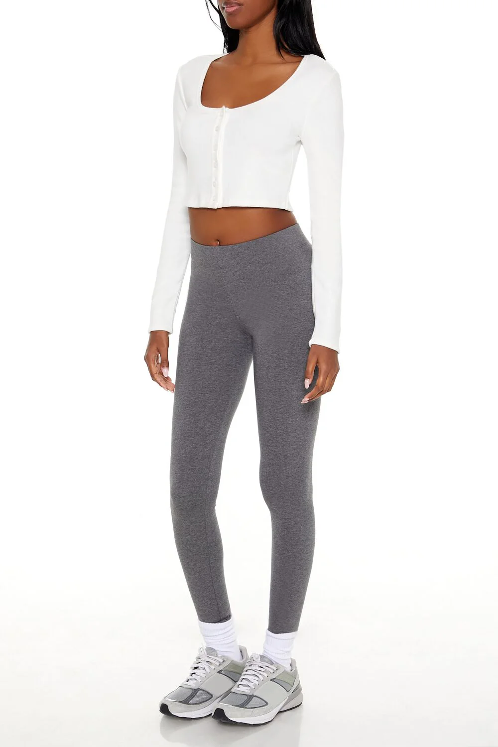 Heathered Mid-Rise Leggings - Image 3
