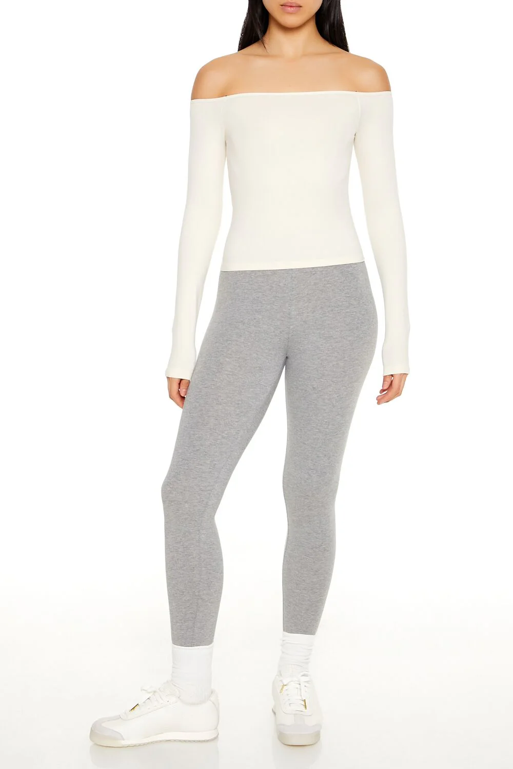 Heathered Mid-Rise Leggings - Image 6