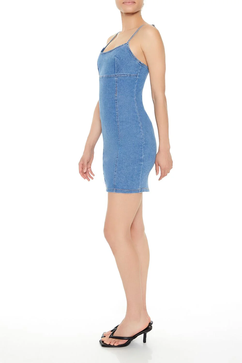 Bodycon Denim Cami Mini Dress - Image 10