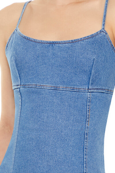 Bodycon Denim Cami Mini Dress - Image 12