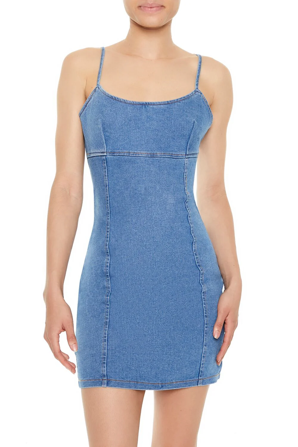 Bodycon Denim Cami Mini Dress - Image 8