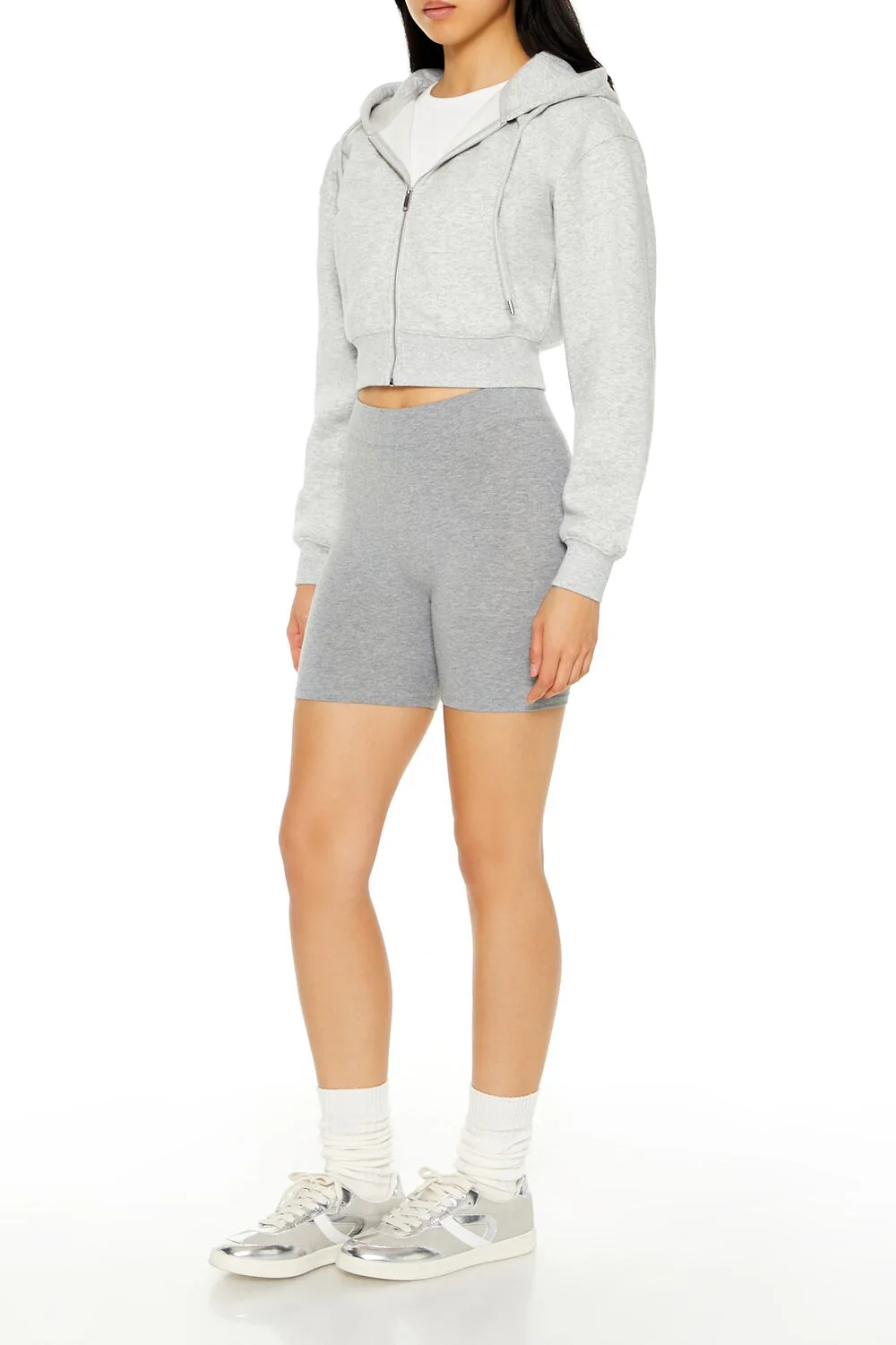 Heather Knit Biker Shorts - Image 3
