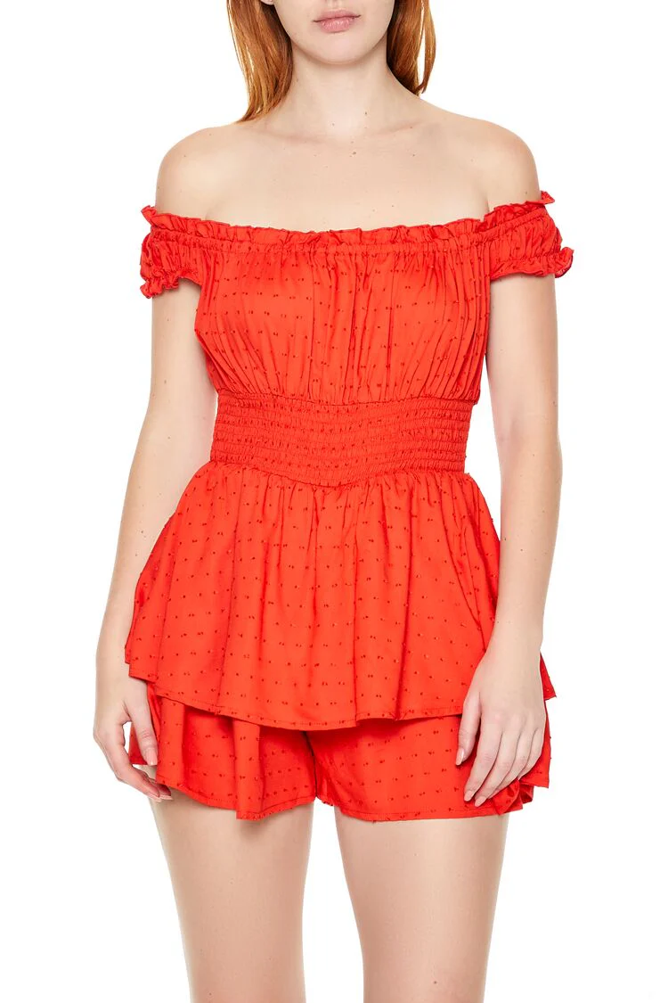 Layered Off-the-Shoulder Romper - Image 2