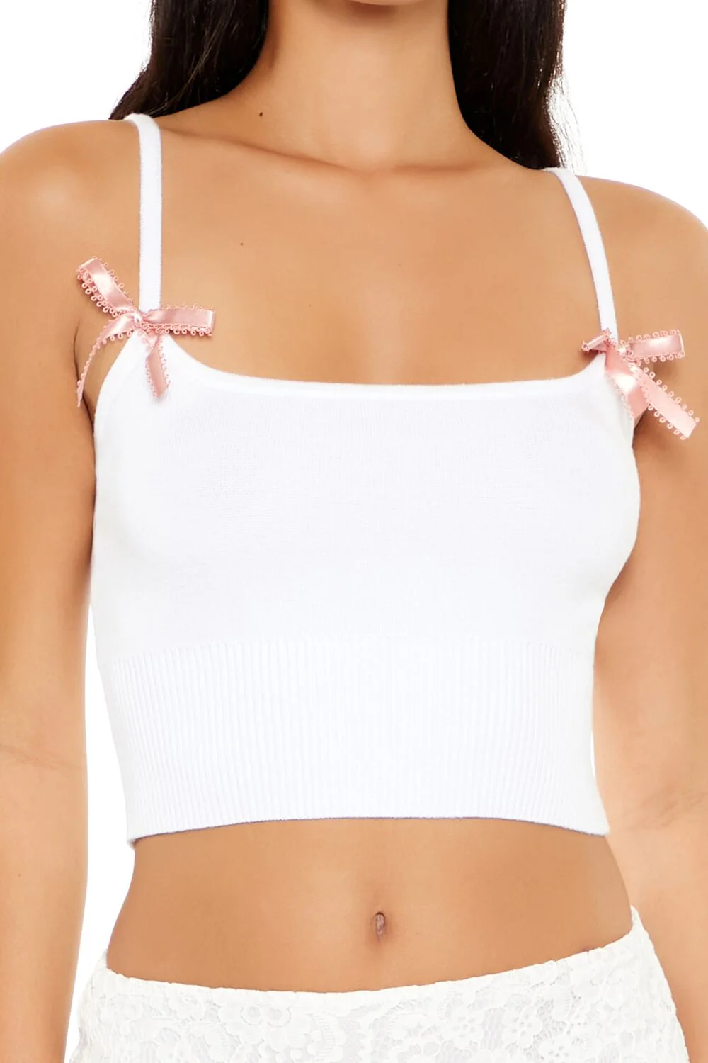 Bow Sweater-Knit Cropped Cami - Image 3