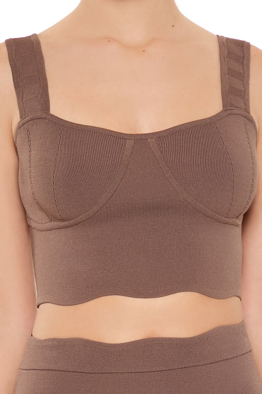 Sweater-Knit Bustier Crop Top - Image 13