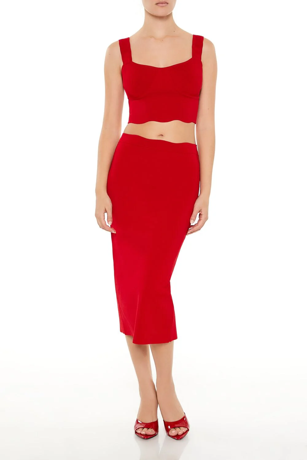 Sweater-Knit Bustier Crop Top - Image 7