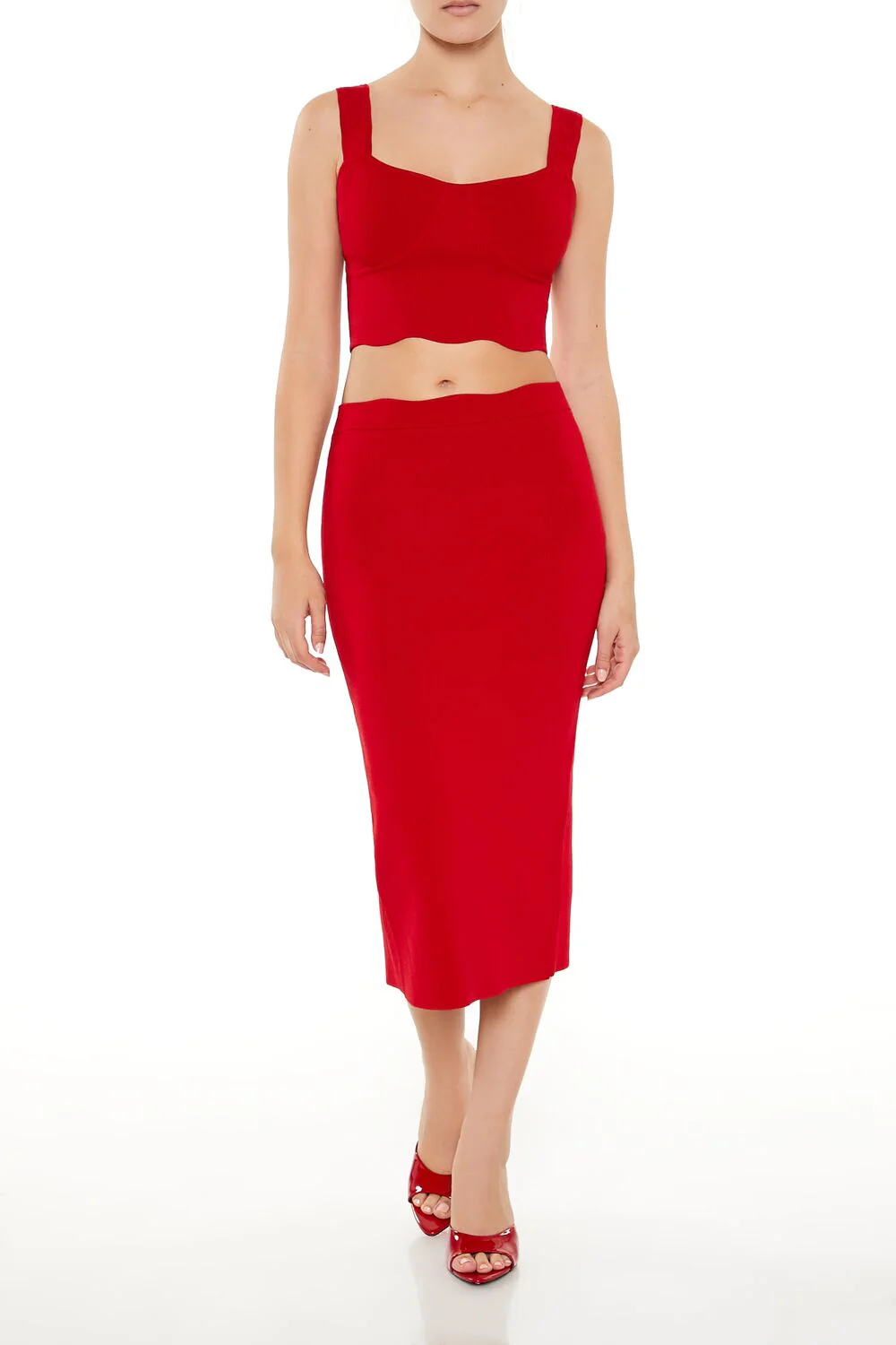 Sweater-Knit Midi Skirt - Image 11