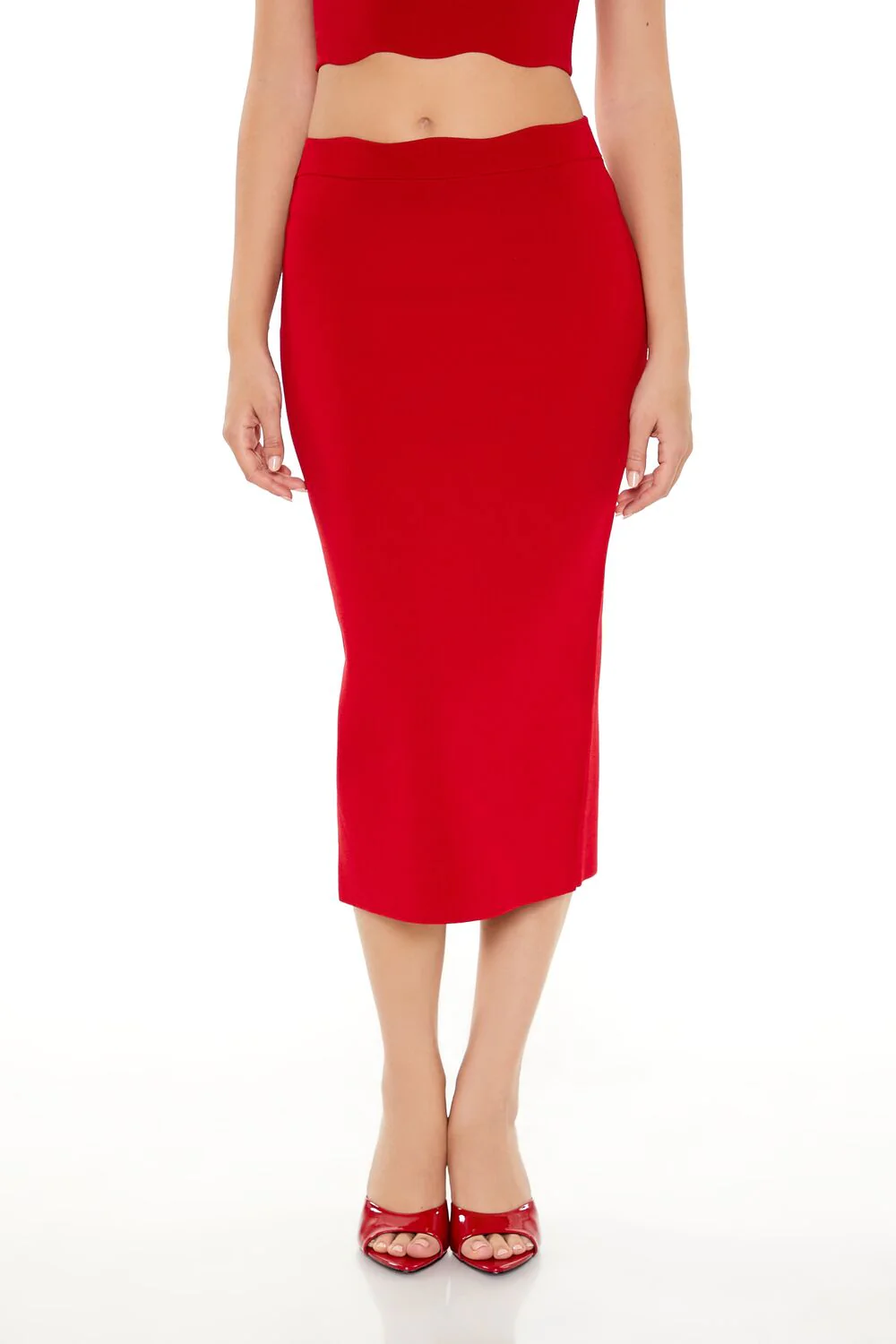 Sweater-Knit Midi Skirt - Image 12