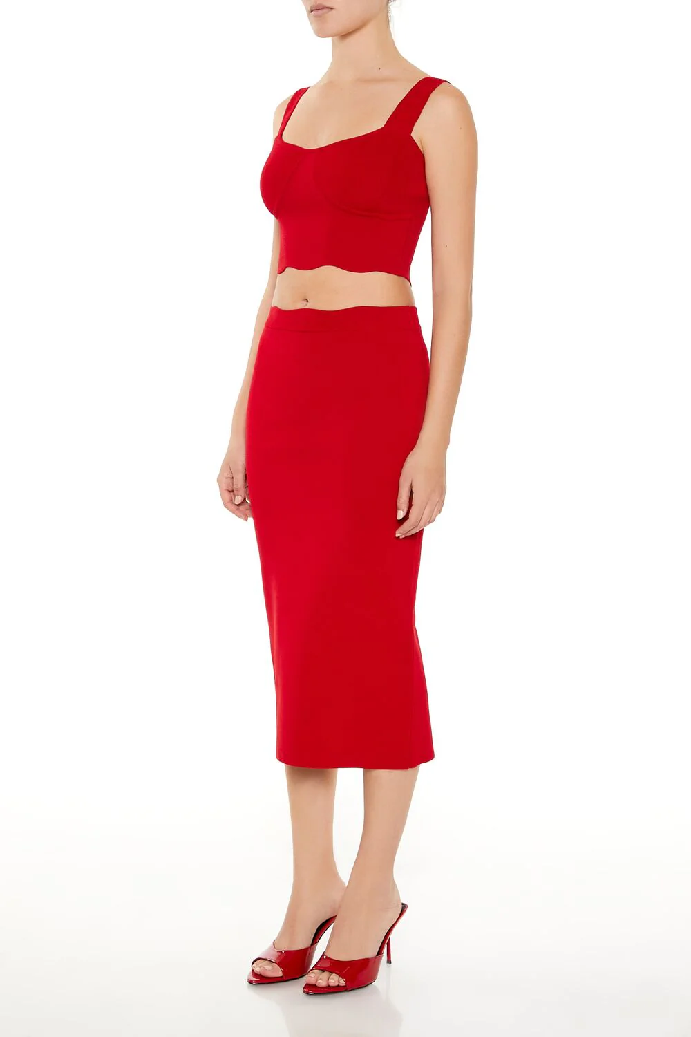 Sweater-Knit Midi Skirt - Image 13