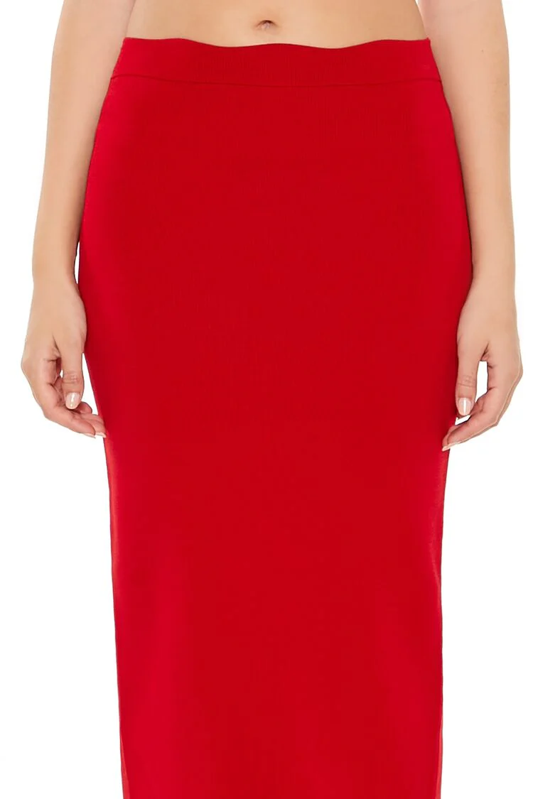 Sweater-Knit Midi Skirt - Image 15