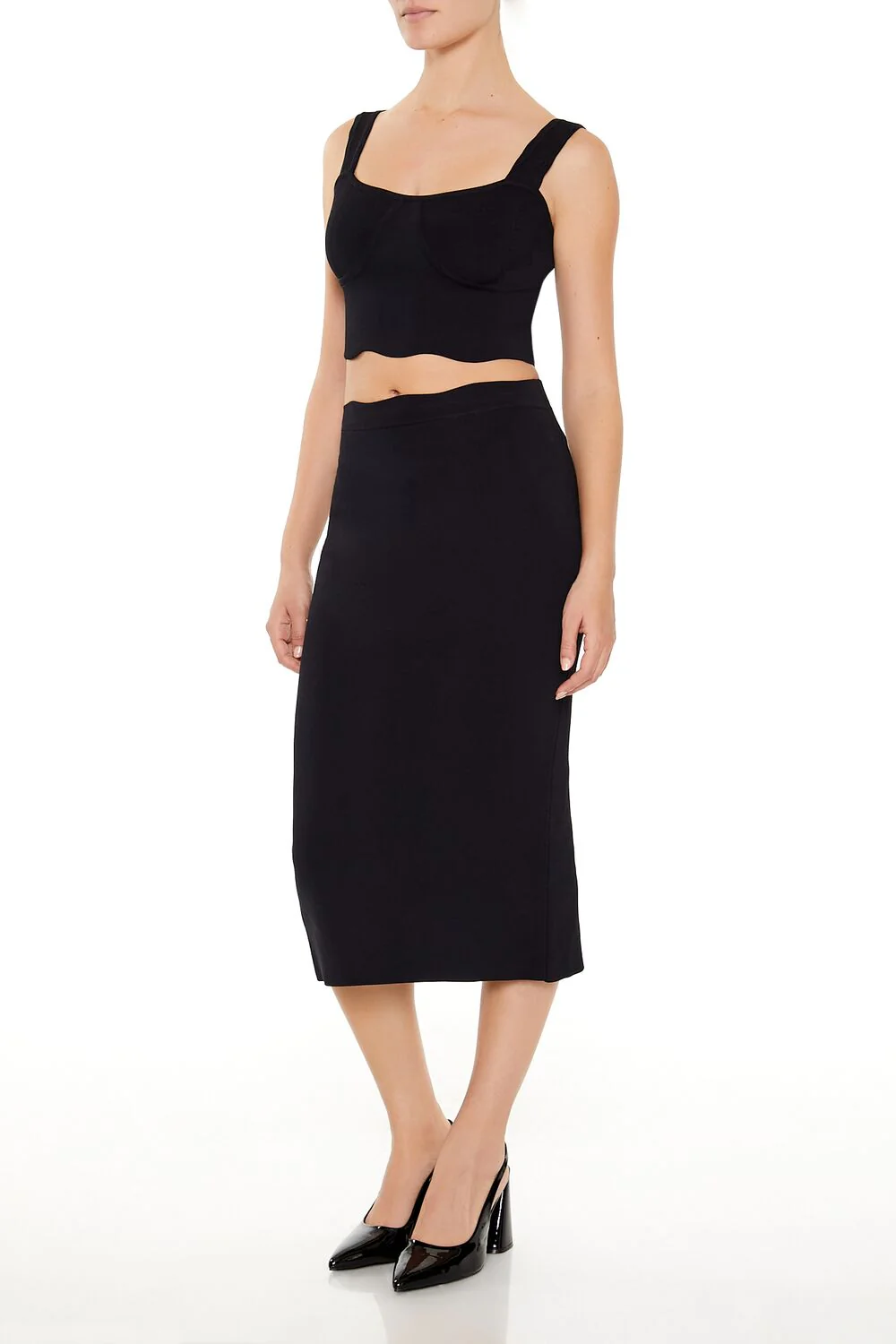 Sweater-Knit Midi Skirt - Image 3