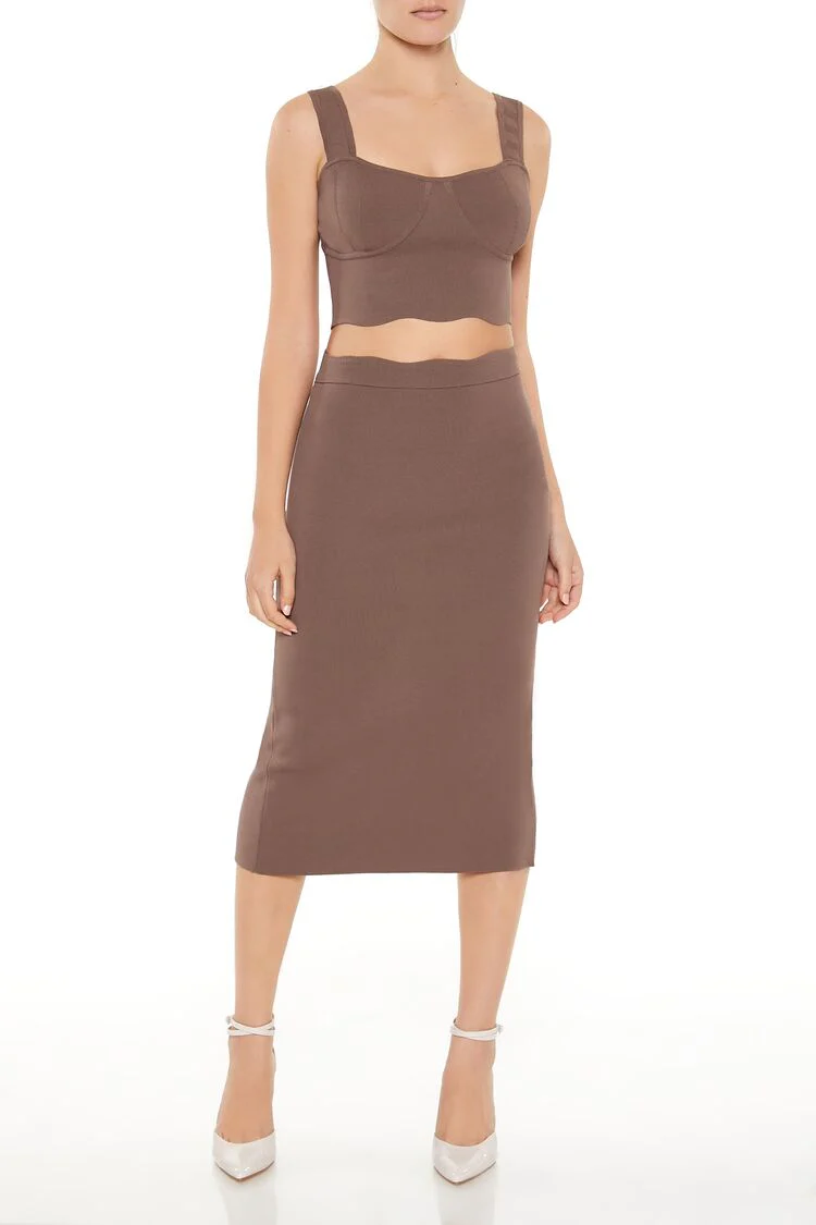 Sweater-Knit Midi Skirt - Image 6