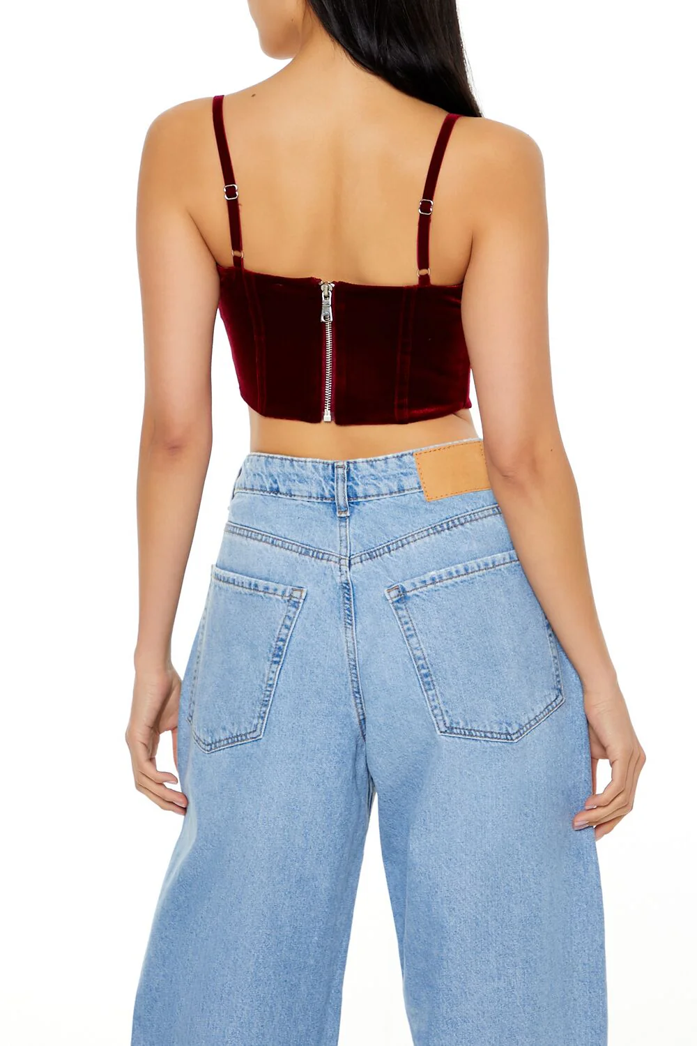 Velvet Bustier Cropped Cami - Image 5