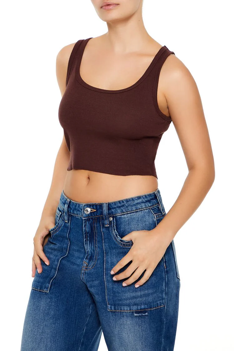 Cotton-Blend Cropped Tank Top - Image 4