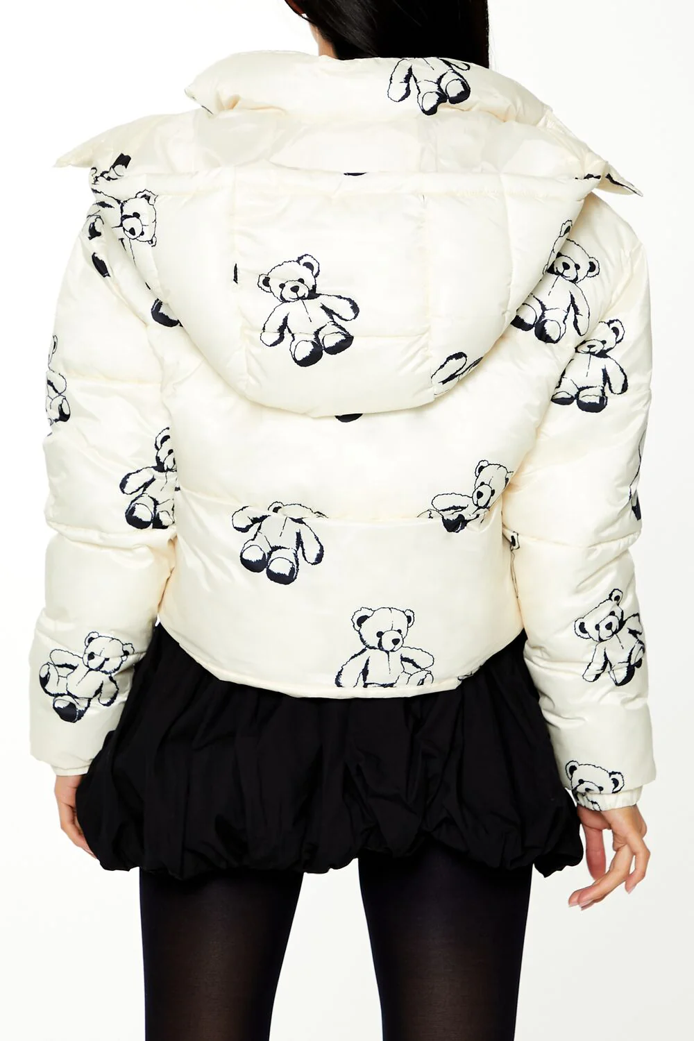 Teddy Bear Print Puffer Jacket - Image 5