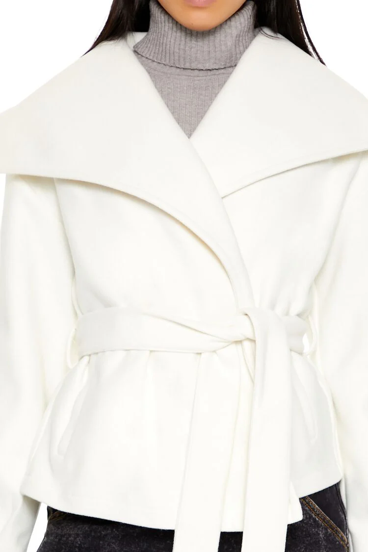 Brushed Tie-Waist Wrap Coat - Image 3