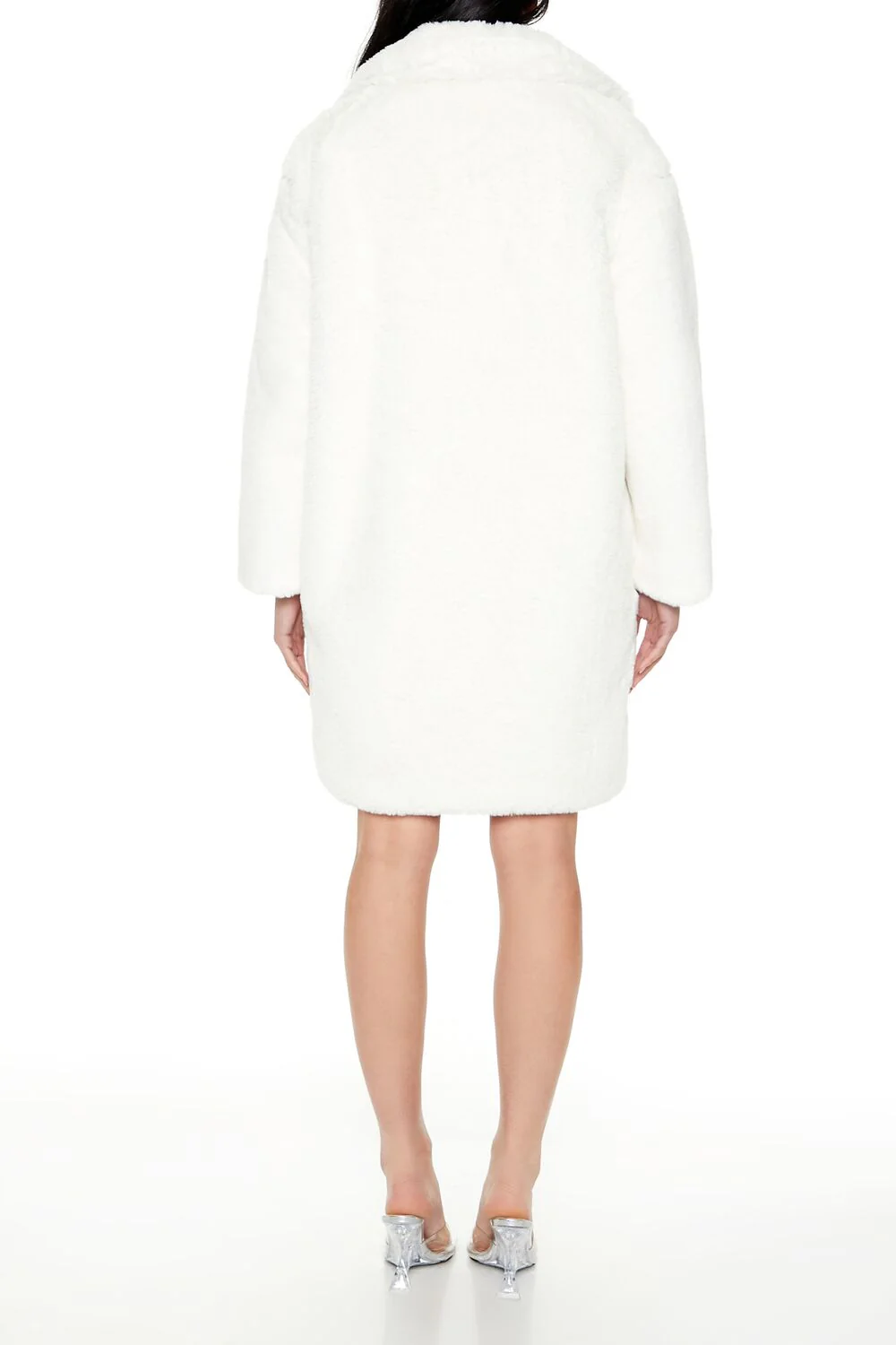 Faux Fur Open-Front Longline Coat - Image 5