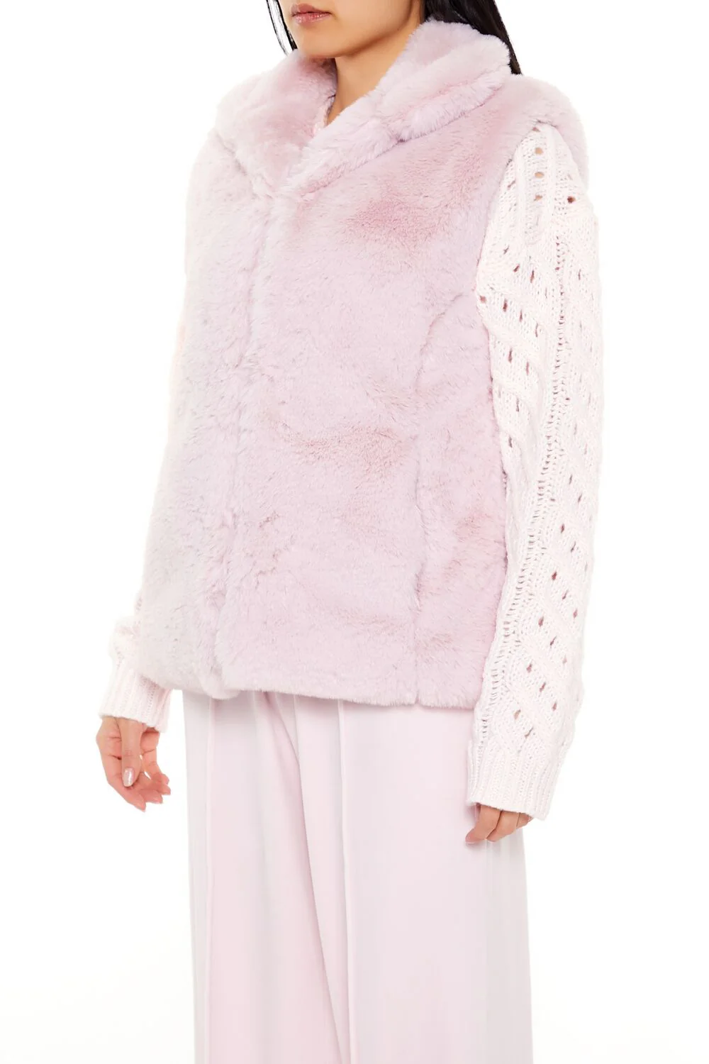 Notched Faux Fur Vest - Image 10