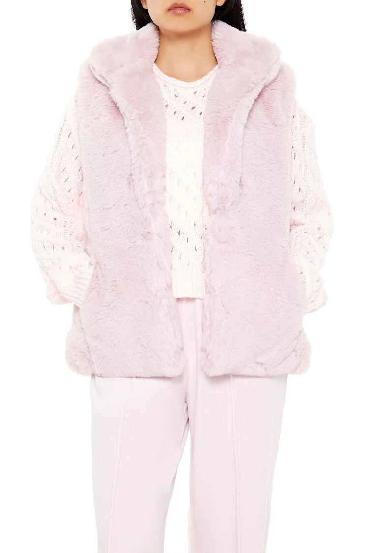 Notched Faux Fur Vest - Image 7