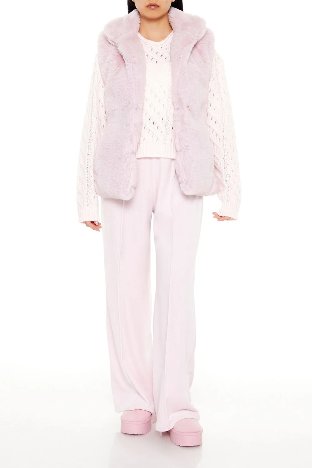 Notched Faux Fur Vest - Image 8