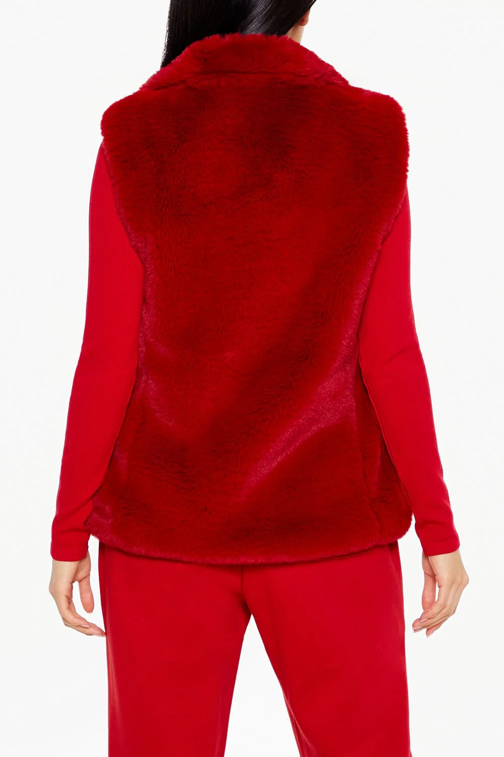 Notched Faux Fur Vest - Image 5