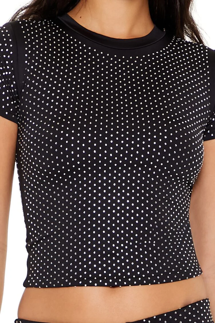 Contour Sculpt Rhinestone Tee - Image 3