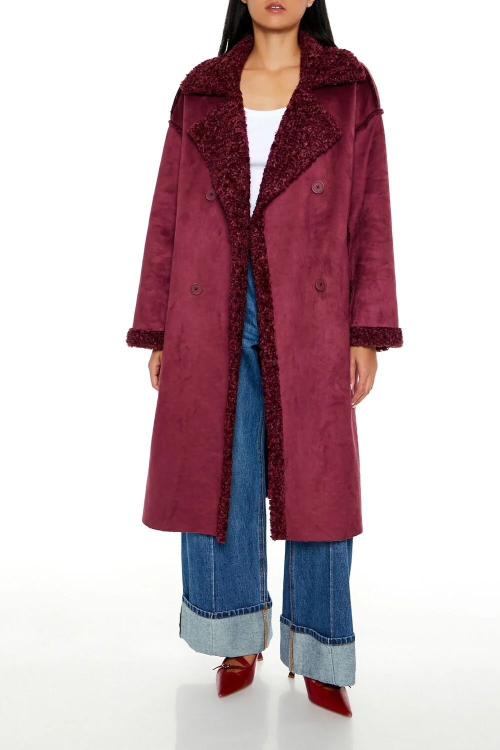Faux Shearling & Suede Coat - Image 11