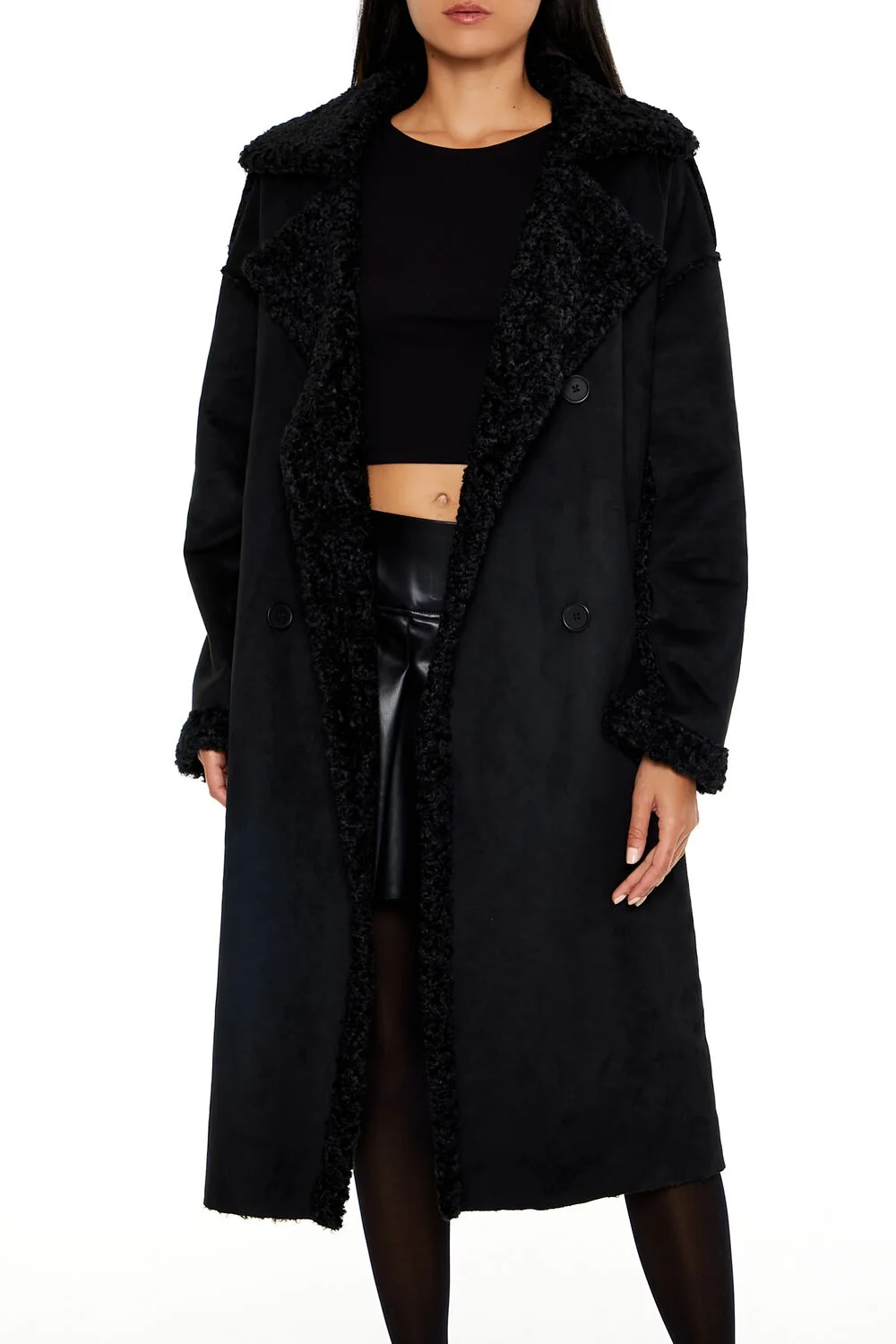 Faux Shearling & Suede Coat - Image 2